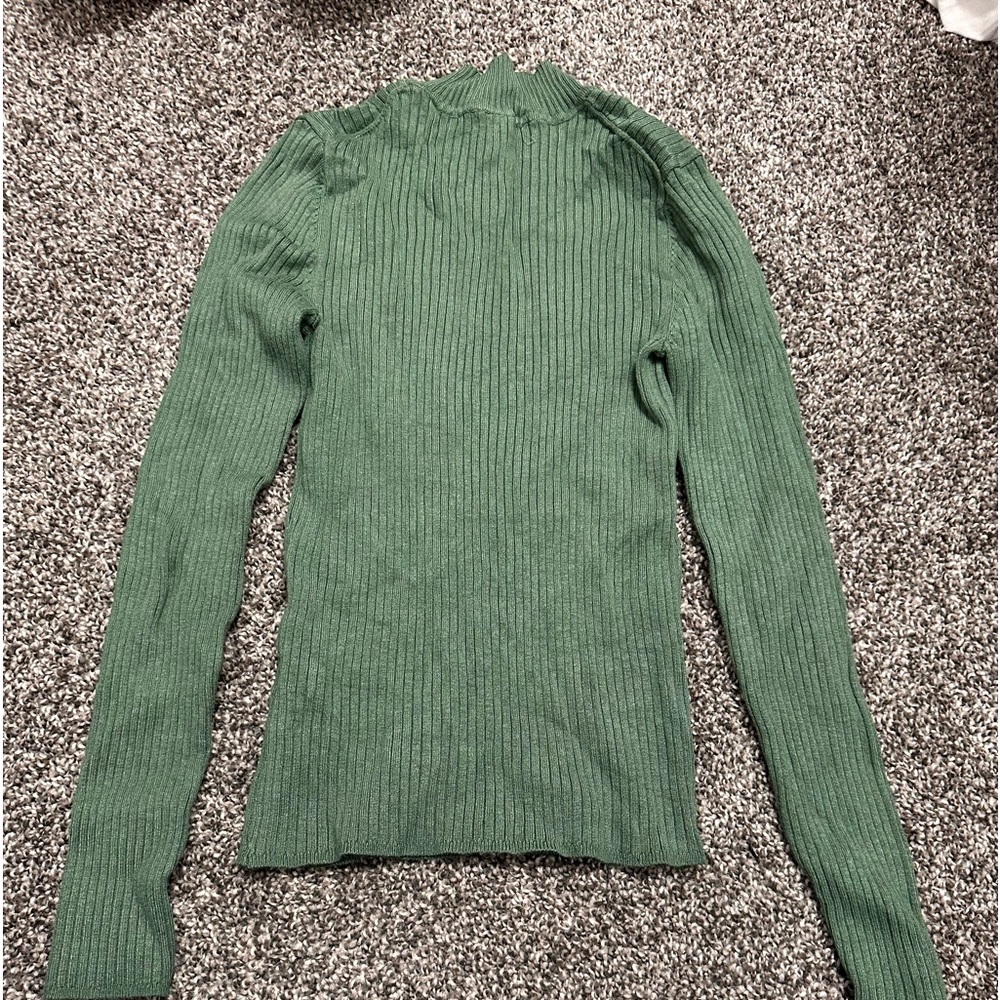 Olive green turtleneck sweater shirt from Primark
